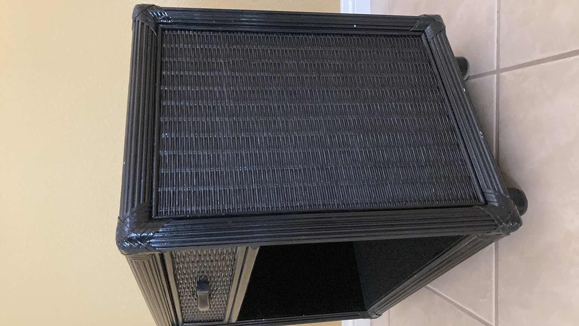 Photo 1 of BLACK WICKER FINISH NIGHTSTAND 22” X 15” H22”