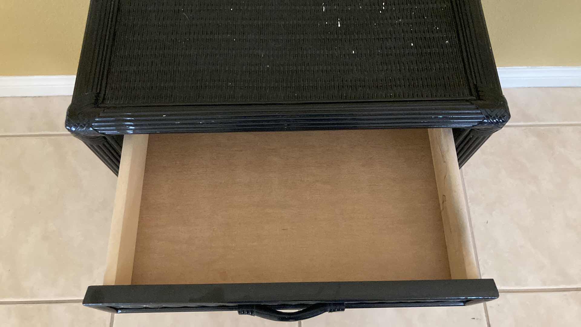 Photo 1 of BLACK WICKER FINISH NIGHTSTAND 22” X 15” H22”