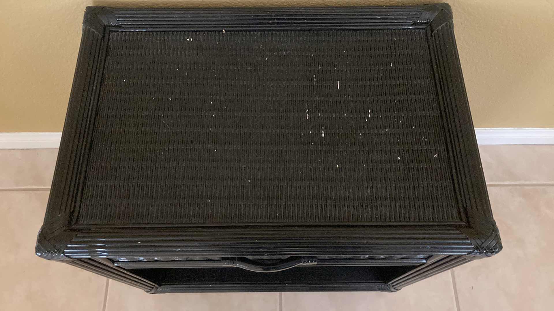 Photo 1 of BLACK WICKER FINISH NIGHTSTAND 22” X 15” H22”