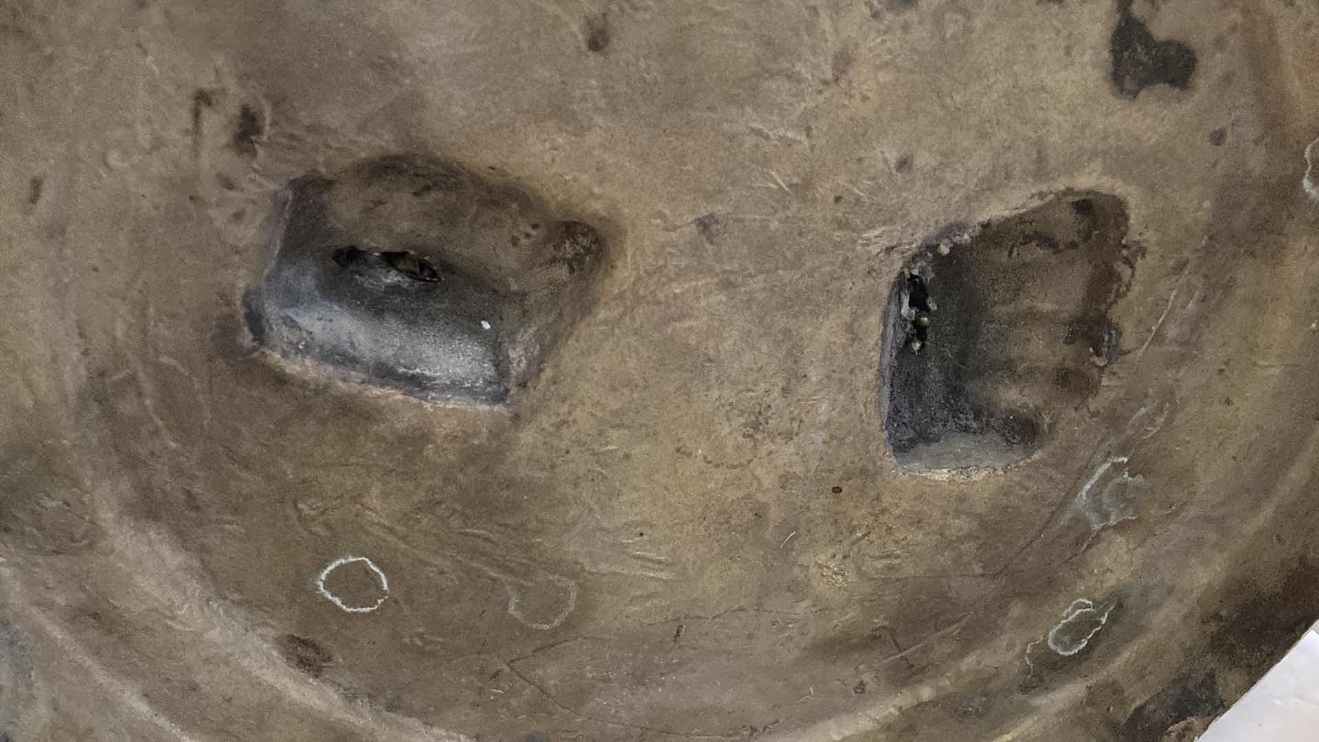 Photo 1 of AFRICAN TRIBE MOTHER & BABY EBONY/GOLD FINISH BRASS SCULPTED LIFE-SIZE STATUE 13” X 12” H64.25”