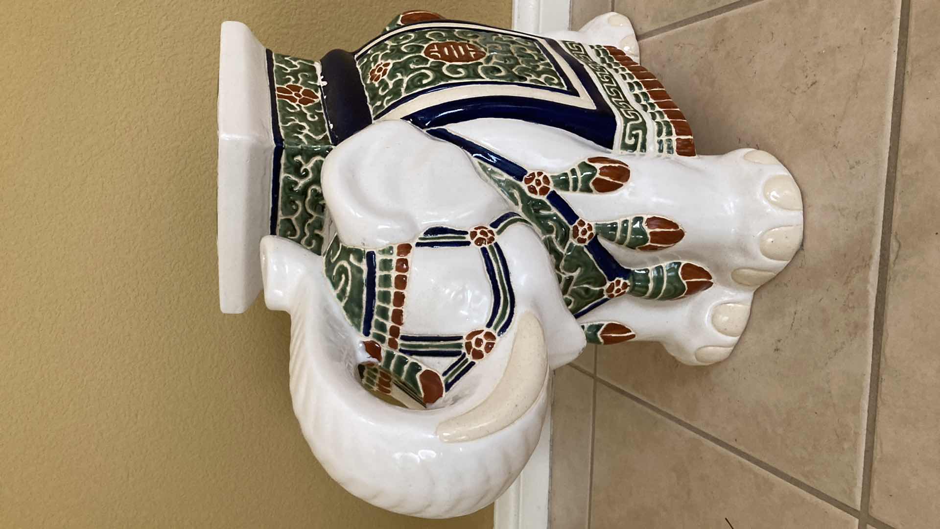 Photo 1 of INTERNATIONAL CARAVAN CERAMIC ELEPHANT  STOOL 22” X 9” H18”