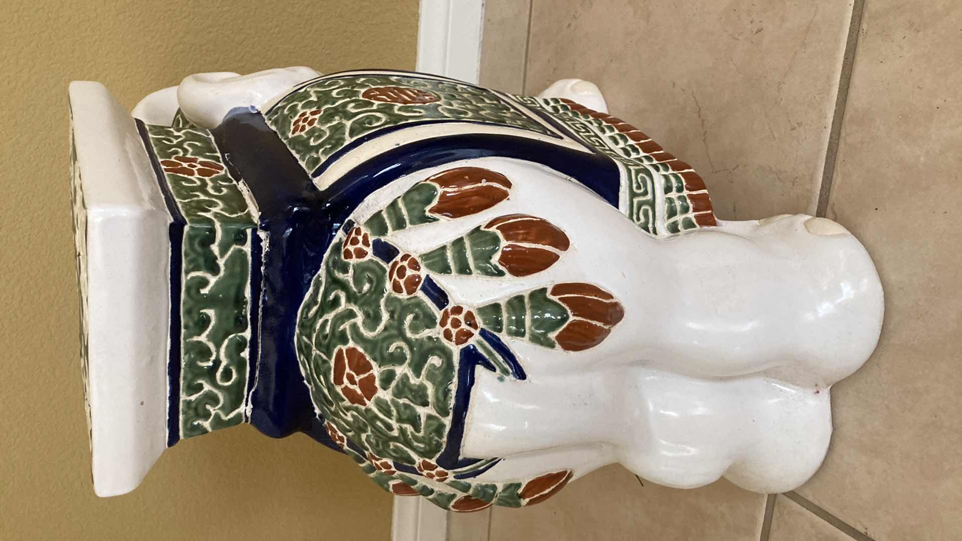 Photo 1 of INTERNATIONAL CARAVAN CERAMIC ELEPHANT  STOOL 22” X 9” H18”