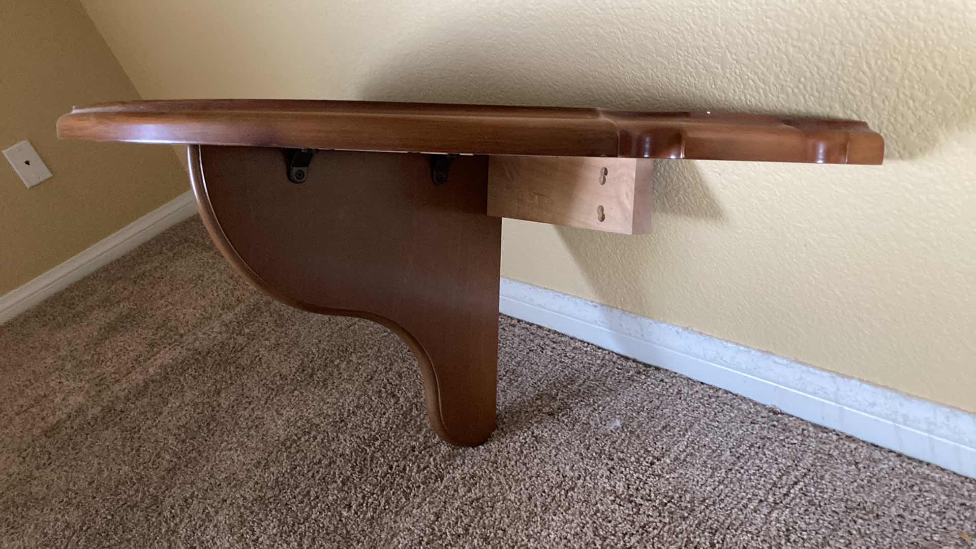 Photo 1 of BILLARDS WOOD WALL MOUNTED SHELF 36” X 18” H15” & 6 SLOT POOL CUE HOLDER RACK