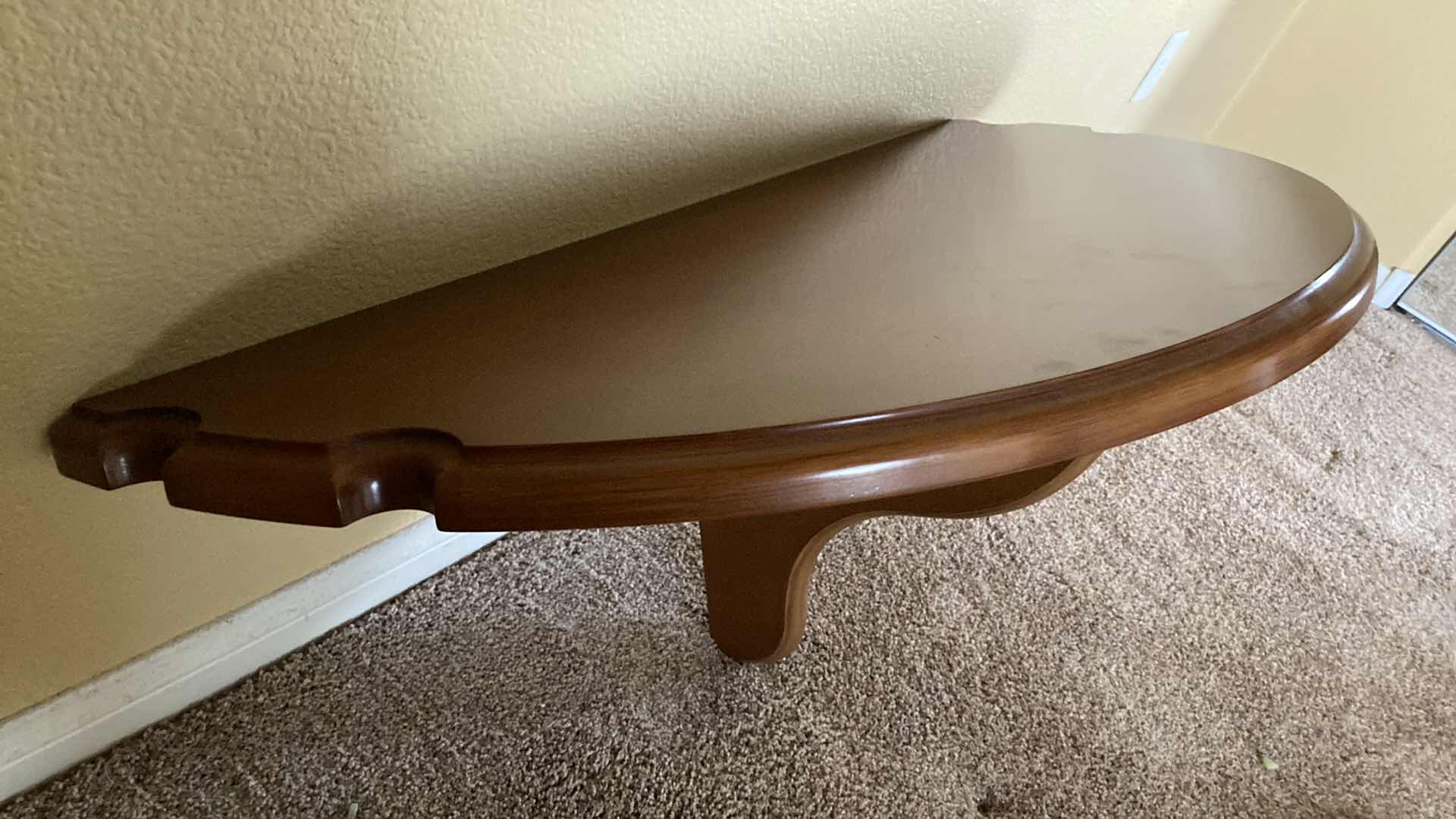 Photo 1 of BILLARDS WOOD WALL MOUNTED SHELF 36” X 18” H15” & 6 SLOT POOL CUE HOLDER RACK