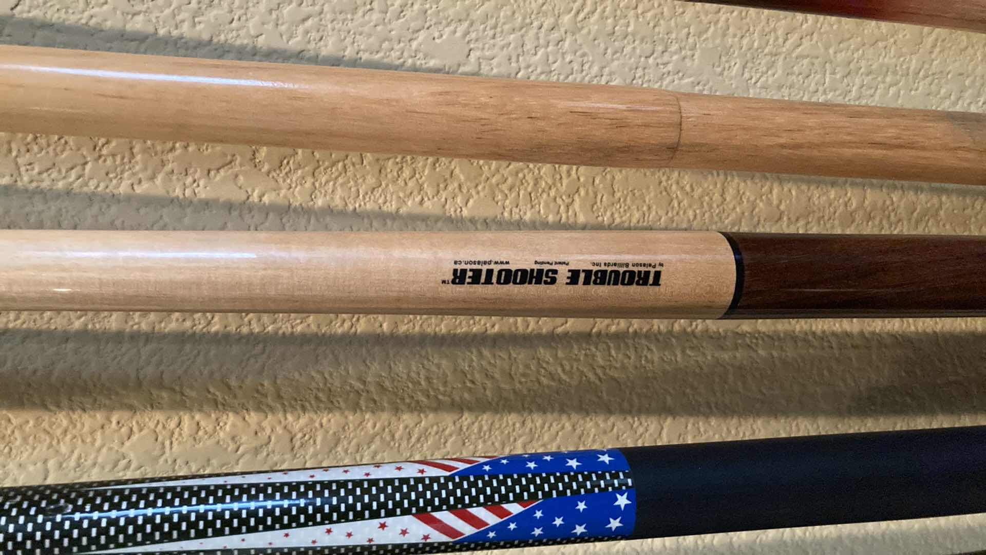 Photo 1 of POOL CUE SET- FIBERGLASS & WOOD CUE STICKS (7)