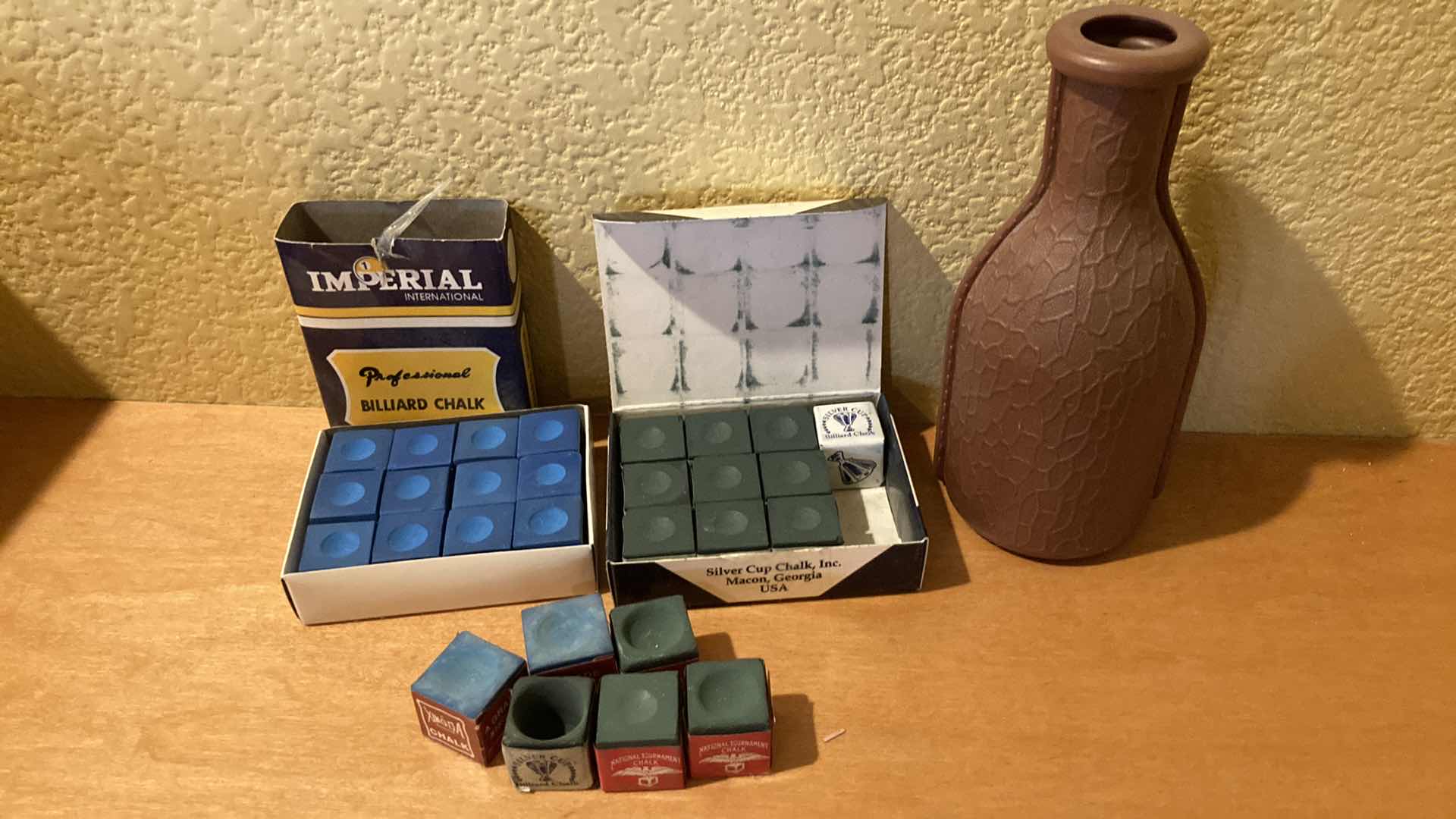 Photo 1 of ELEPHANT BALL QUE BALL SET & CUE RACKS (2) W POOL TABLE & CUE STICK CARE SET