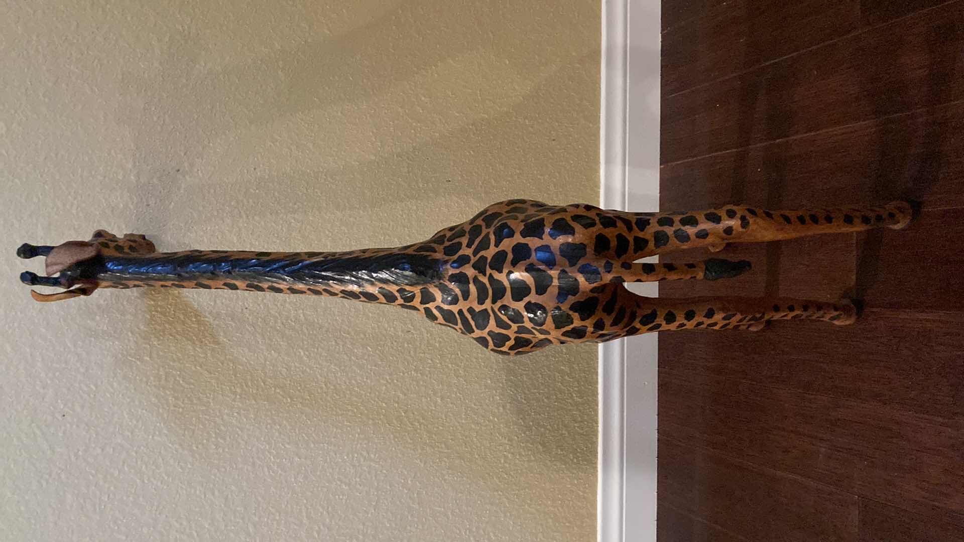 Photo 1 of HANDCRAFTED WOOD GIRAFFE STATUE 5.5” X 16” H30”