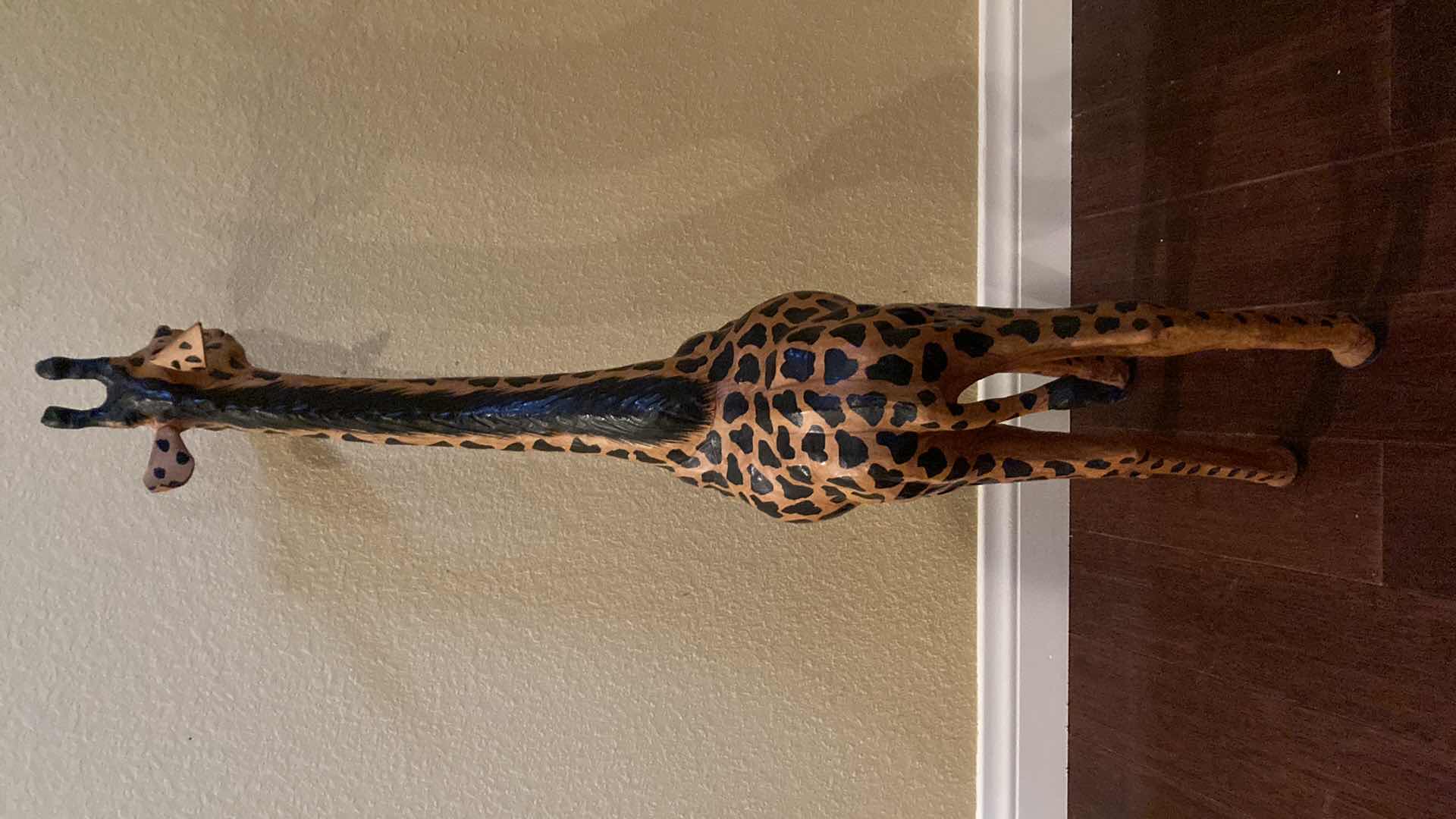 Photo 1 of HANDCRAFTED WOOD GIRAFFE STATUE 5.5” X 13” H31”