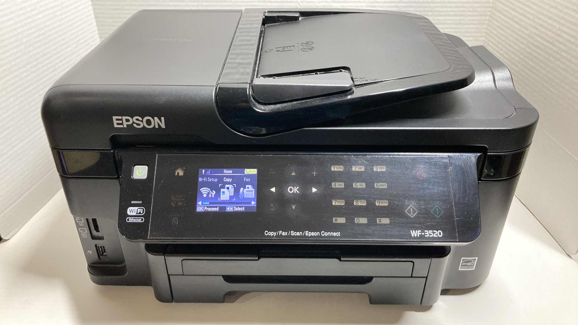 Photo 1 of EPSON WF-3520 ALL IN ONE PRINTER MODEL C481C W EPSON INK CARTRIDGES (5)