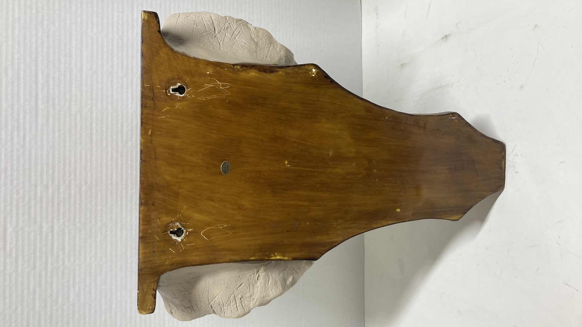 Photo 1 of ELEPHANT HEAD WOOD FINISH RESIN SHELF 12” X 8.5” H18”