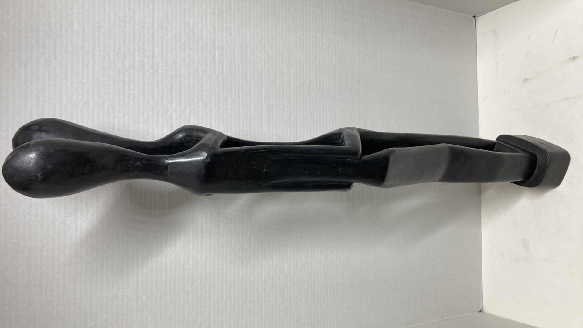 Photo 1 of AFRICAN STYLE HAND CRAVED COUPLE KISSING WOOD SCULPTURE 5” X 3” H33”