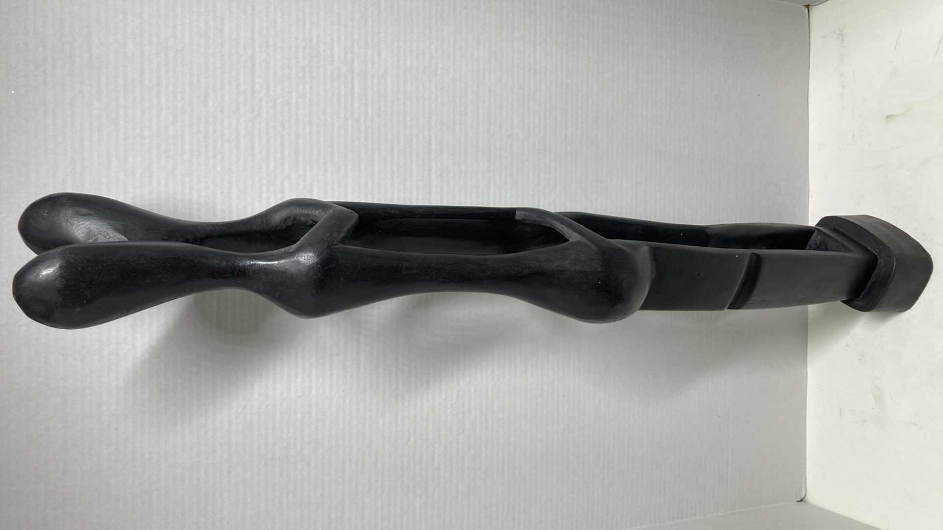 Photo 1 of AFRICAN STYLE HAND CRAVED COUPLE KISSING WOOD SCULPTURE 5” X 3” H33”