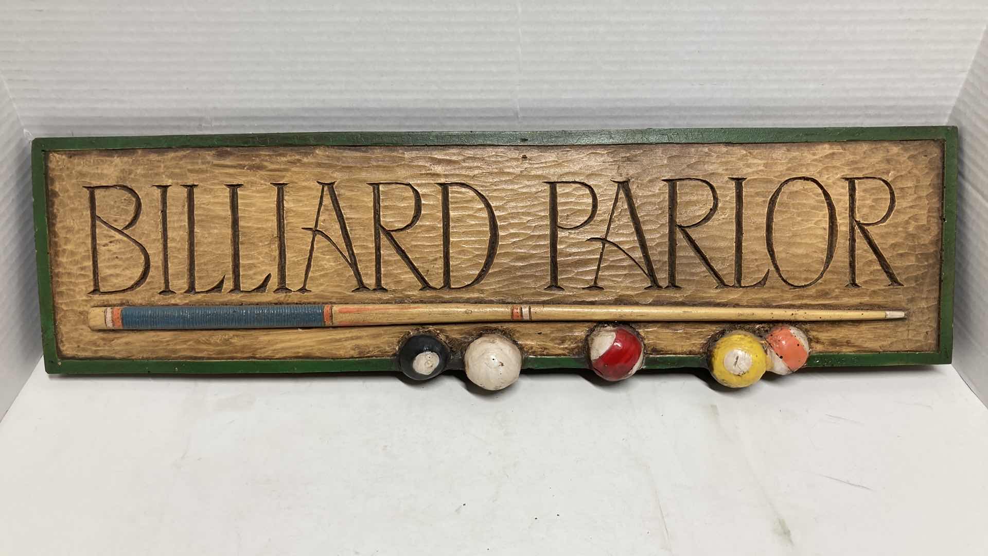 Photo 1 of COUNTRY CARVER HAND CARVED WOOD BILLARD PARLOR SIGNED BY AL PISANO