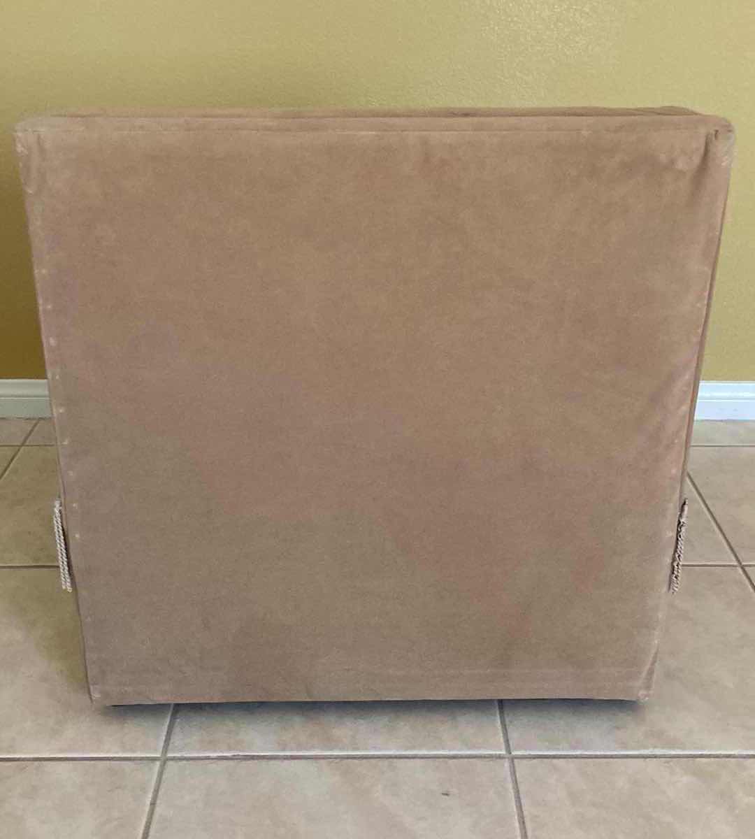 Photo 1 of TAN FRINGE SLIPPER CHAIR 29” X 34” H28”