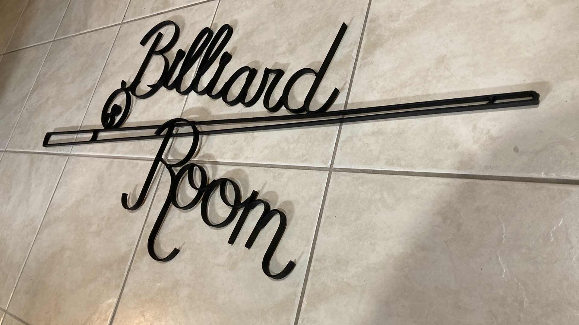 Photo 1 of BILLIARD ROOM IRON SIGN 48” X 22”