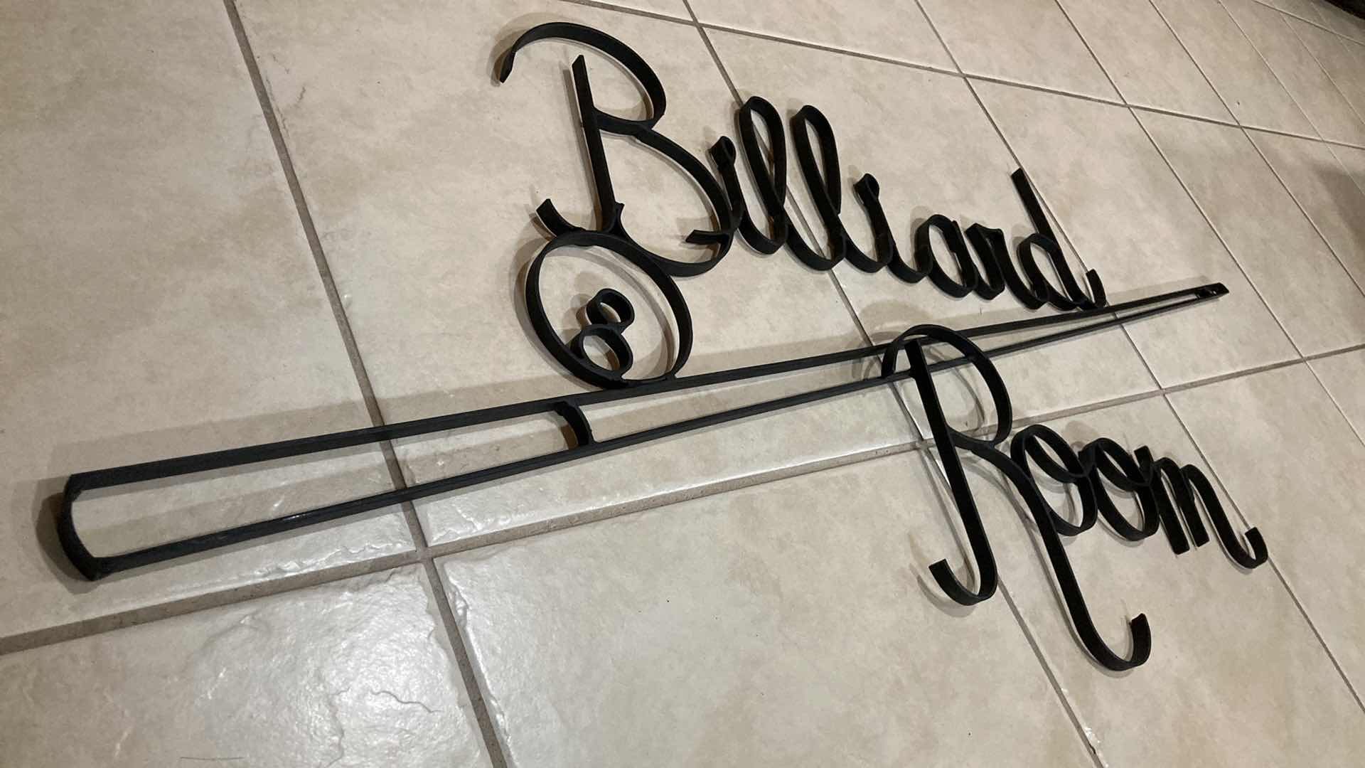 Photo 1 of BILLIARD ROOM IRON SIGN 48” X 22”