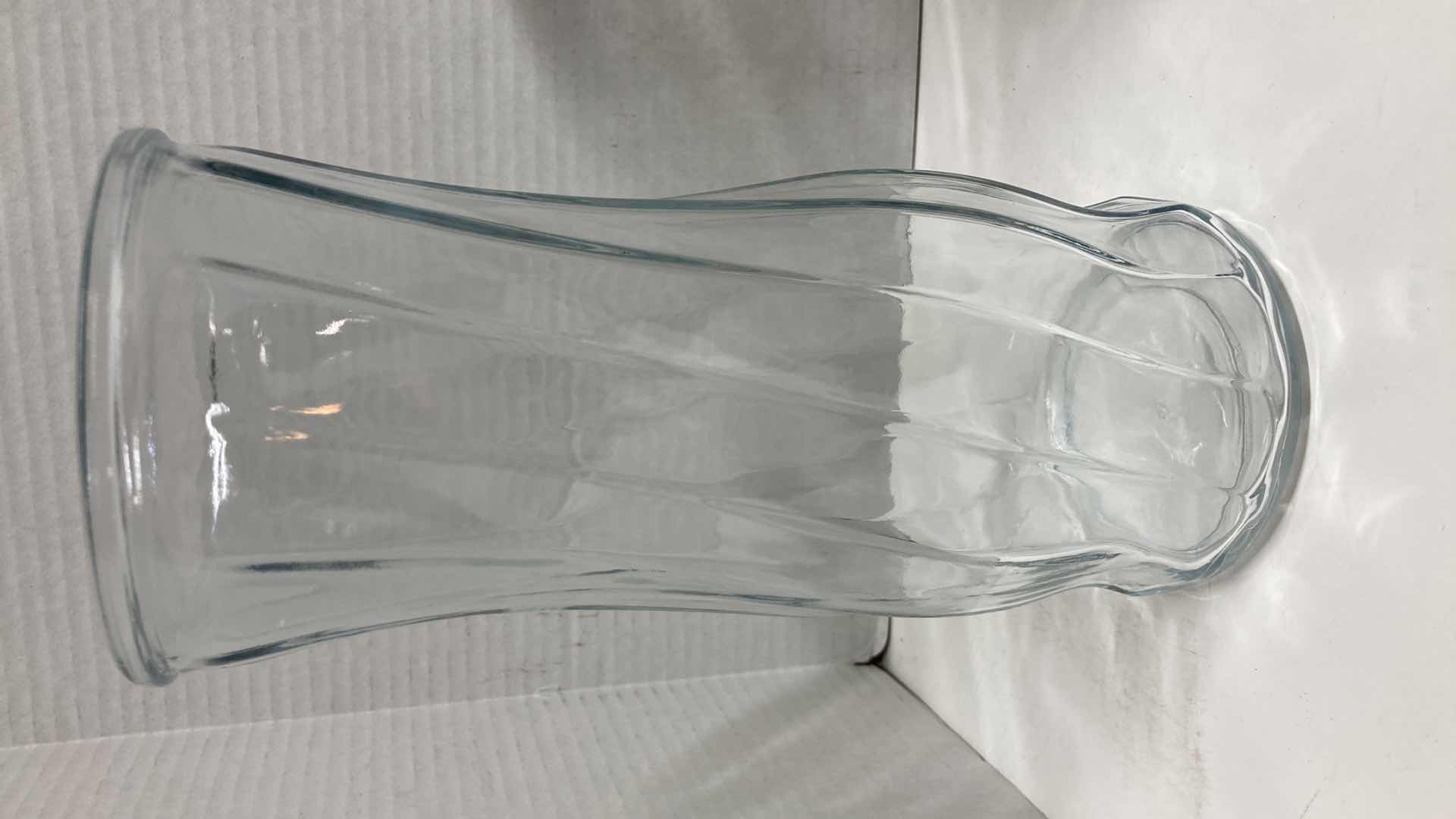 Photo 1 of CLEAR GLASS VASES- VARIOUS DESIGNS (3)