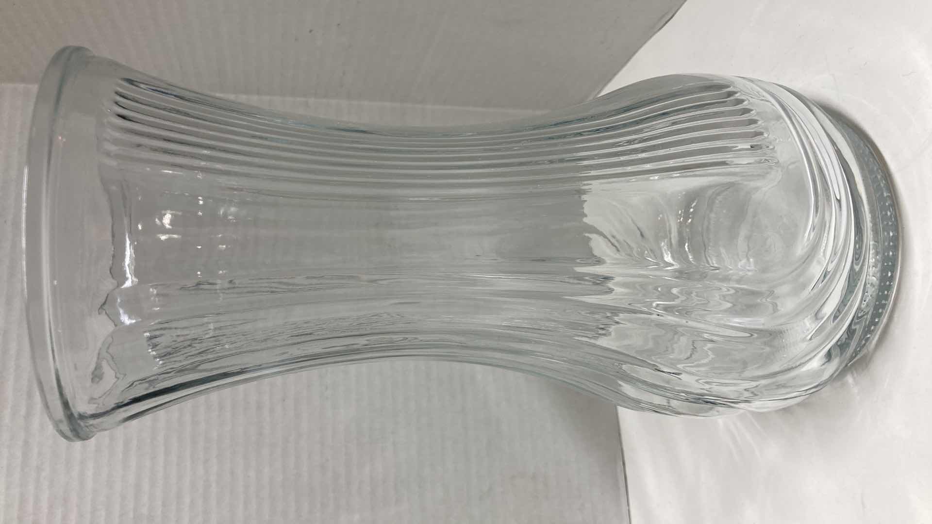 Photo 1 of CLEAR GLASS VASES- VARIOUS DESIGNS (3)