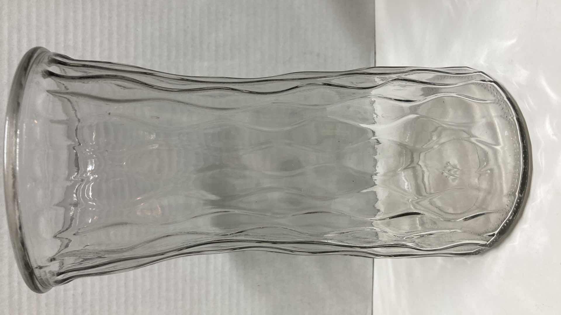 Photo 1 of CLEAR GLASS VASES- VARIOUS DESIGNS (3)