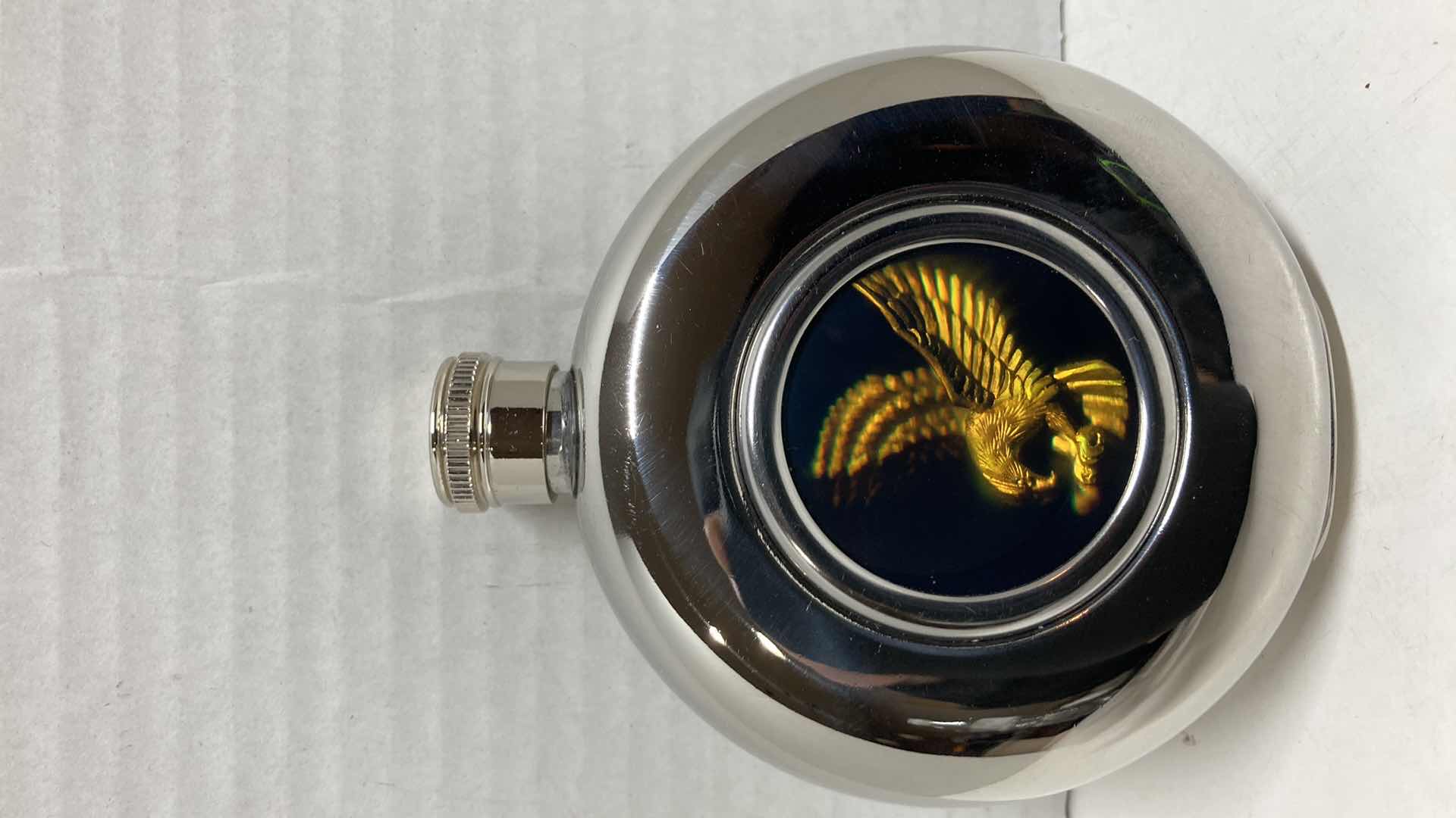 Photo 1 of EAGLE DUAL SIDED HOLOGRAM STAINLESS STEEL 5OZ FLASK