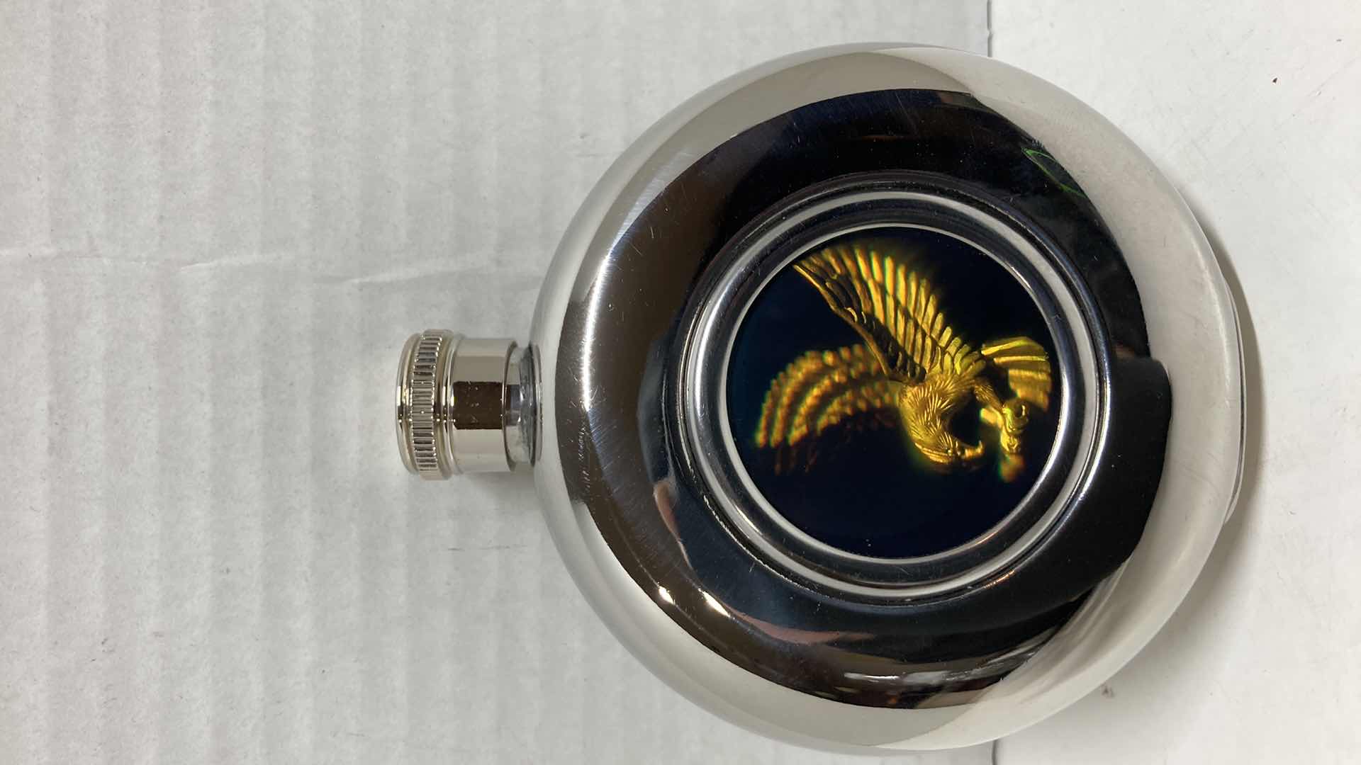 Photo 1 of EAGLE DUAL SIDED HOLOGRAM STAINLESS STEEL 5OZ FLASK