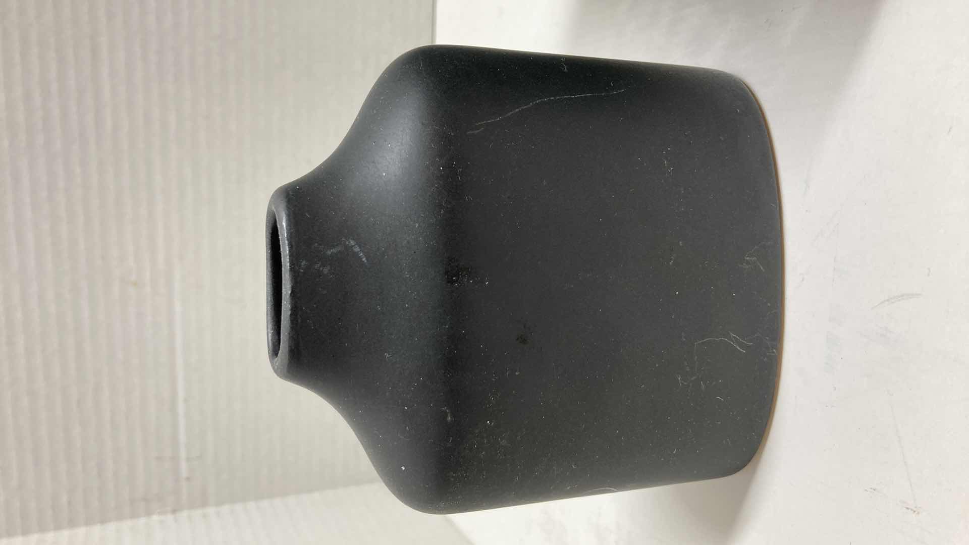 Photo 1 of BLACK CERAMIC INCENSE HOLDER & METAL CANDLE LANTERN W BLACK OIL DIFFUSER