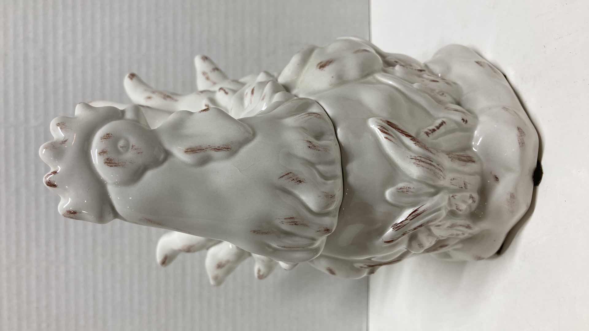 Photo 1 of ROOSTER SALT & PEPPER SHAKERS W ROOSTER CERAMIC JAR 7” X 6” H9”