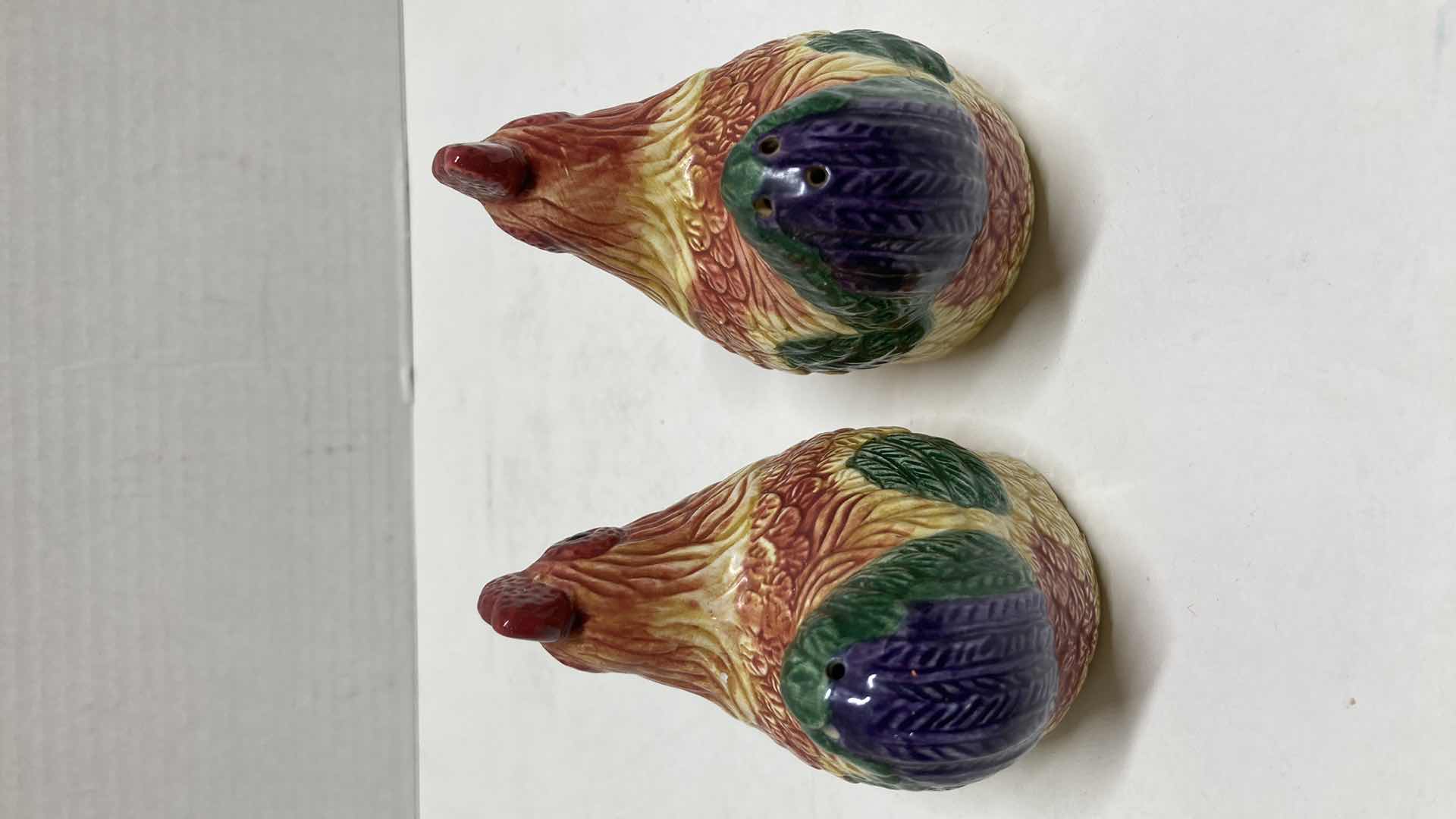 Photo 1 of ROOSTER SALT & PEPPER SHAKERS W ROOSTER CERAMIC JAR 7” X 6” H9”