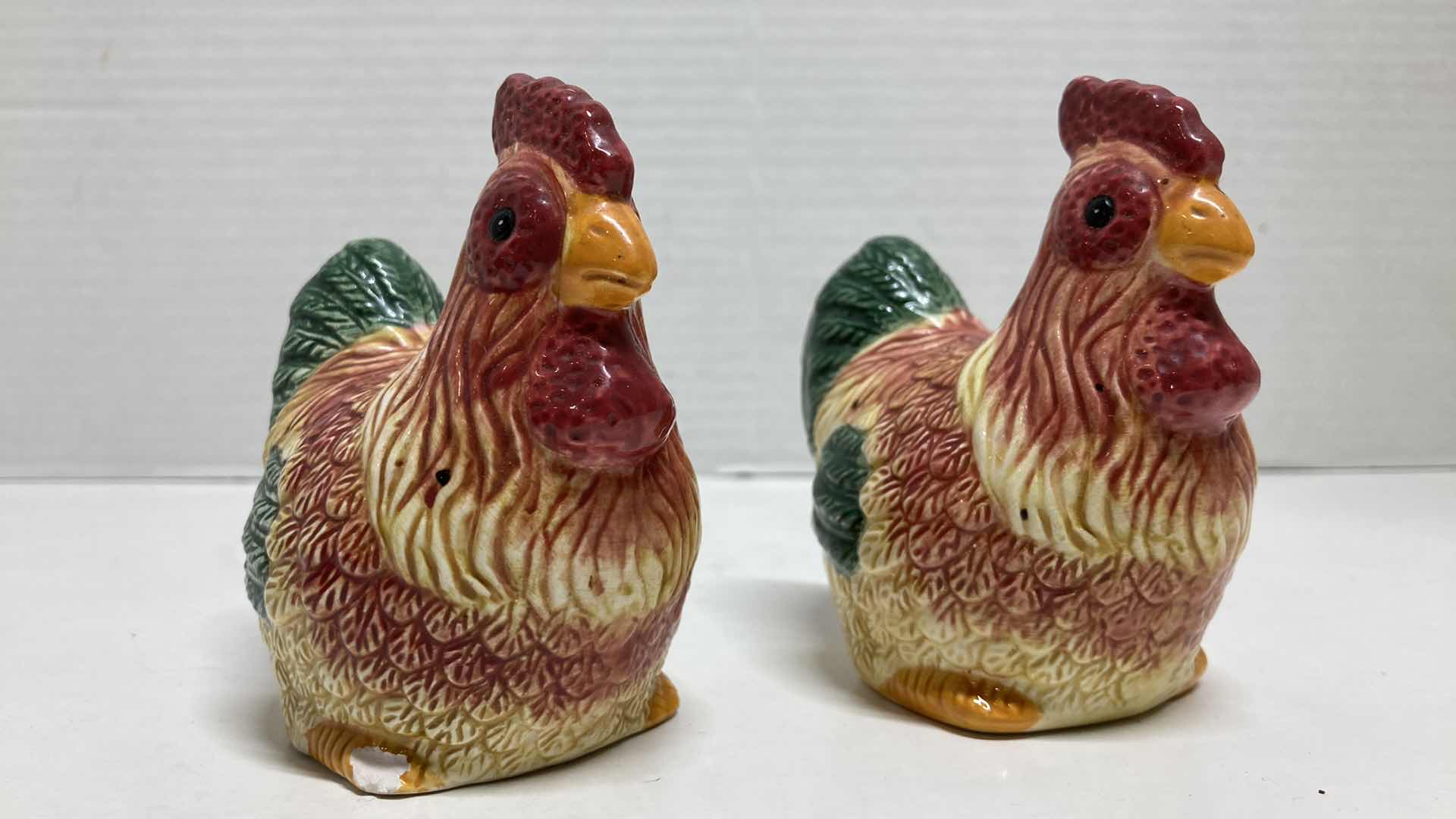 Photo 1 of ROOSTER SALT & PEPPER SHAKERS W ROOSTER CERAMIC JAR 7” X 6” H9”