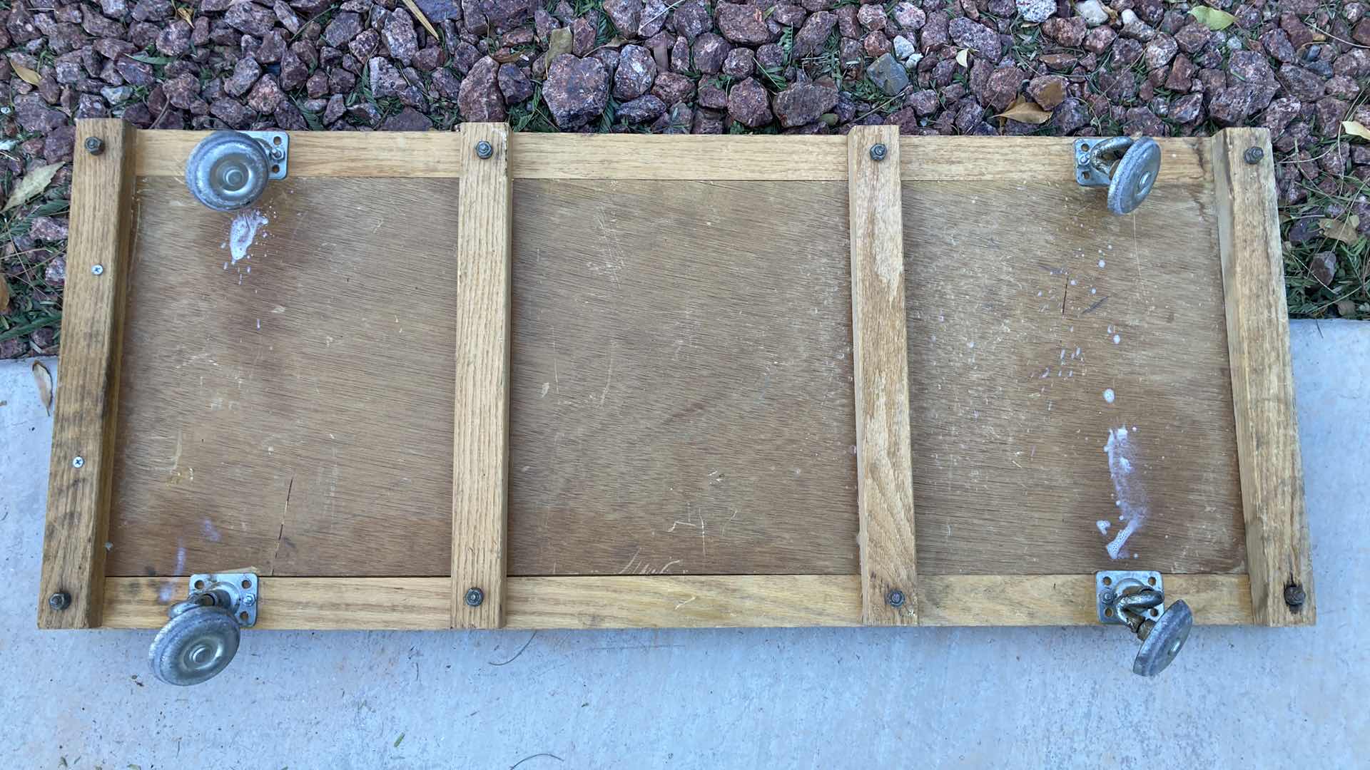 View 5 of VINTAGE HEAVY-DUTY WOOD MECHANICS CAR CREEPER 36” X 15” H3.5”
