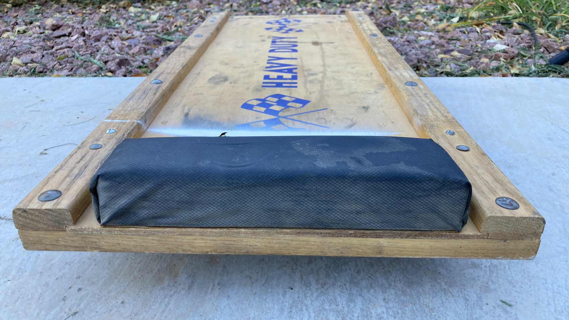 View 3 of VINTAGE HEAVY-DUTY WOOD MECHANICS CAR CREEPER 36” X 15” H3.5”