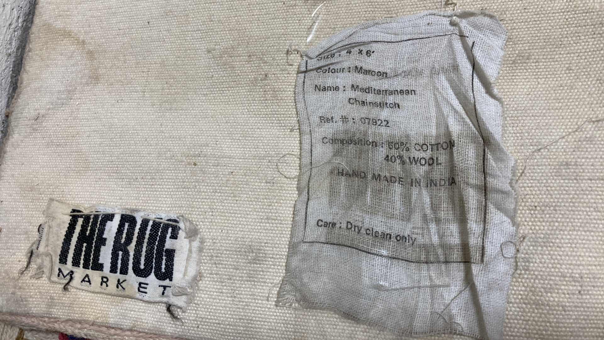 Photo 1 of THE RUG MARKET MEDITERRANEAN CHAINSTITCH MAROON RUG MADE IN INDIA 4’ X 6’