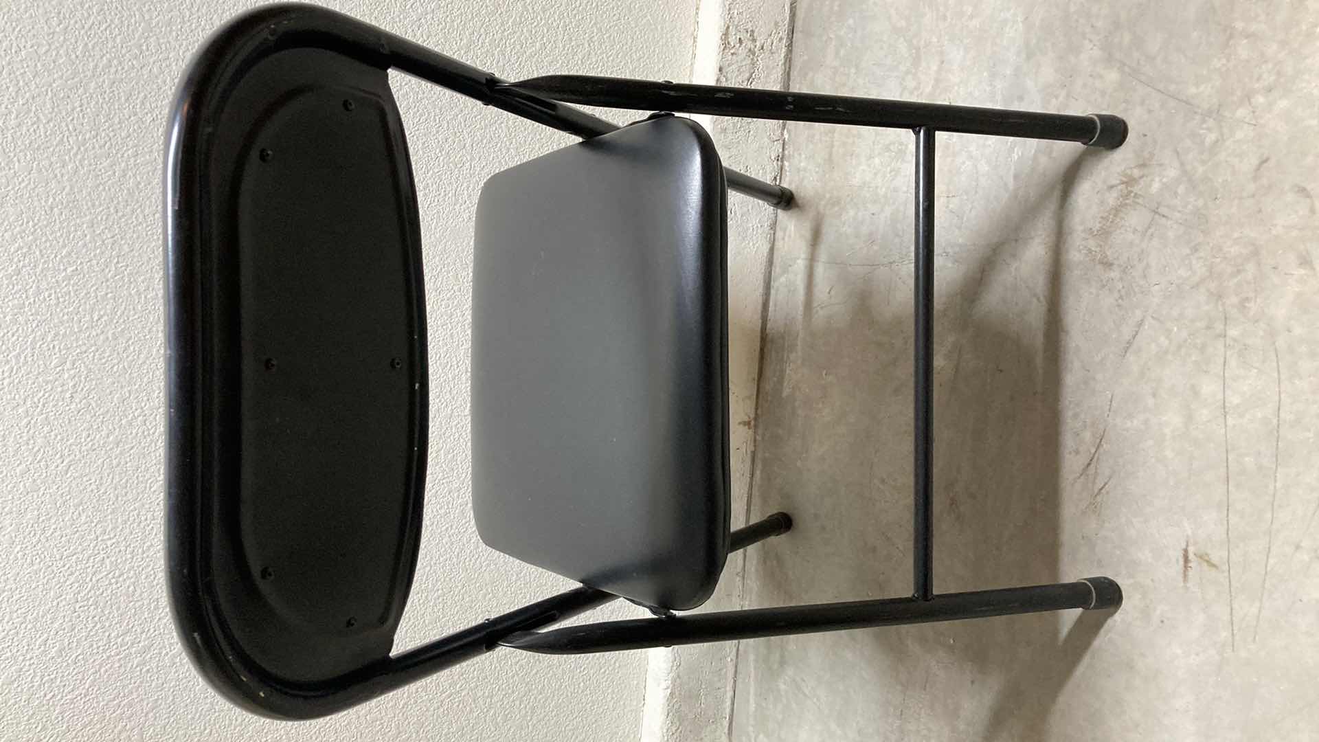 Photo 1 of BLACK PADDED METAL FOLDING CHAIR 17” X 16” H30”