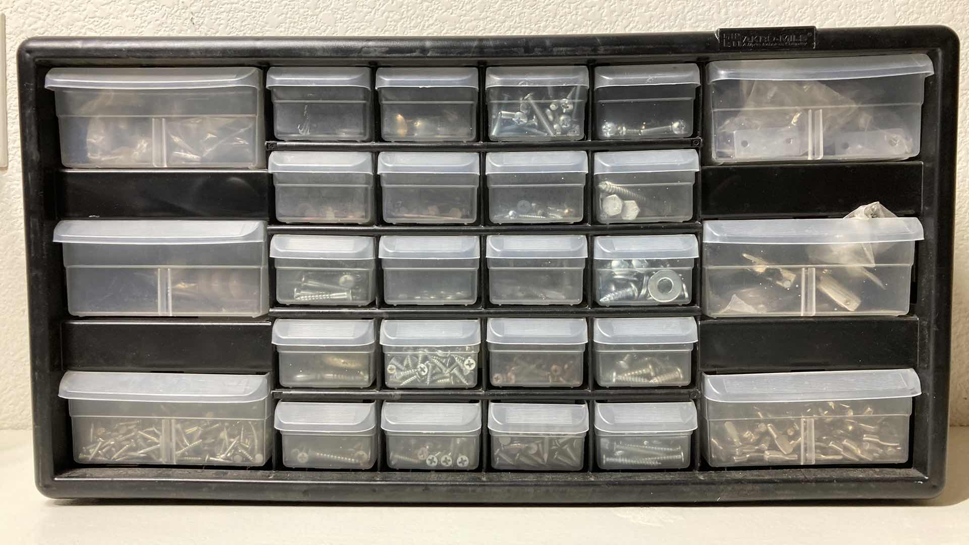 View 2 of AKRO-MILS 26 DRAWER HARDWARE STORAGE W HARDWARE 20” X 6.5” H10.25”