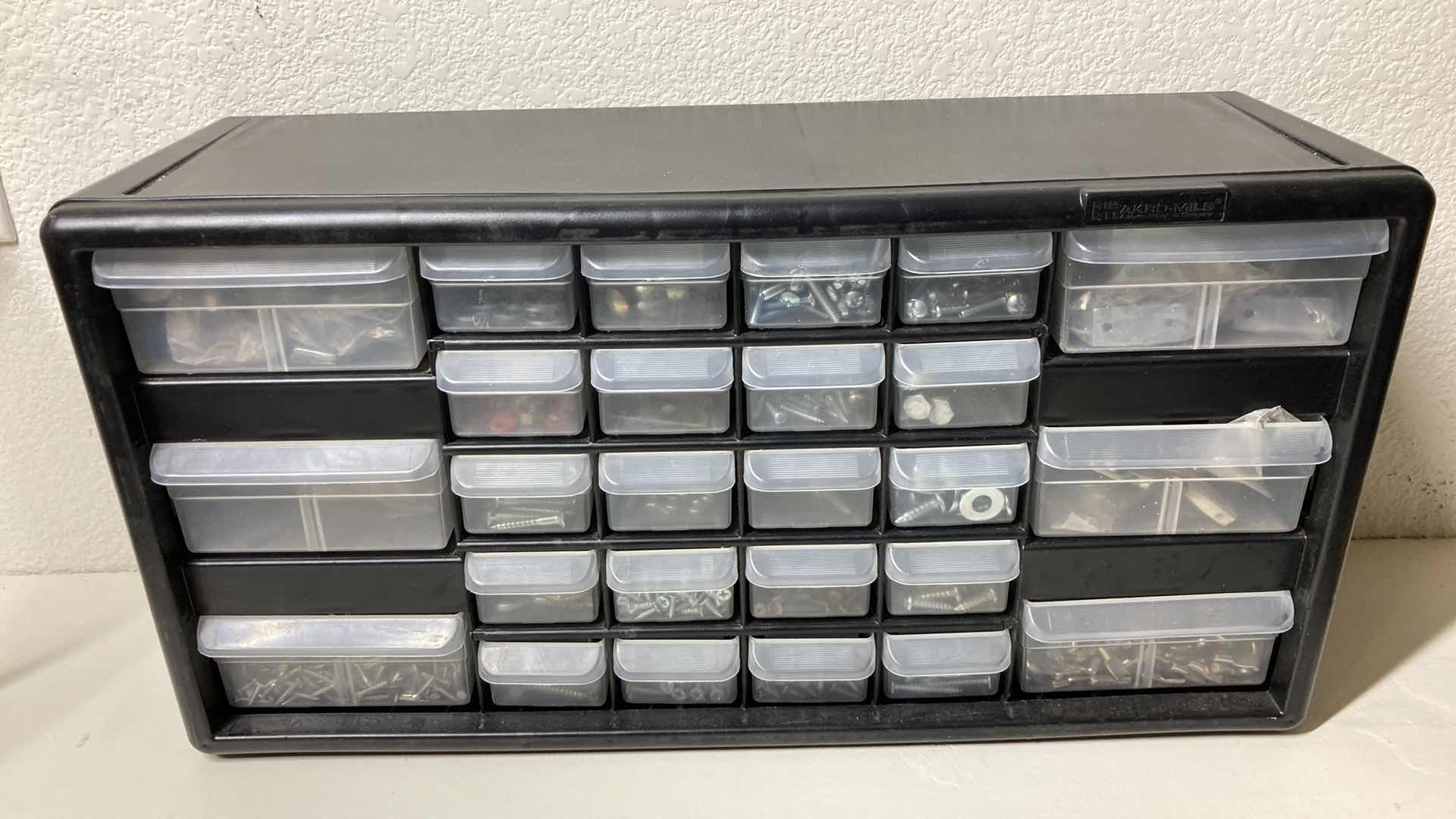 View 1 of AKRO-MILS 26 DRAWER HARDWARE STORAGE W HARDWARE 20” X 6.5” H10.25”