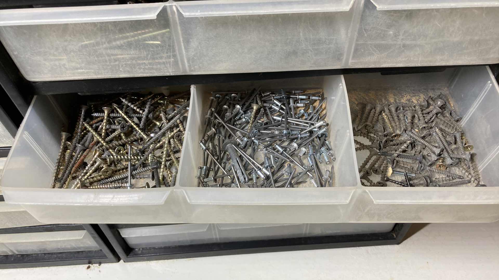 Photo 13 of HARDWARE 6 DRAWER 20 COMPARTMENT STORAGE W HARDWARE INCLUDED (2) 14.25” X 6.5” H18”