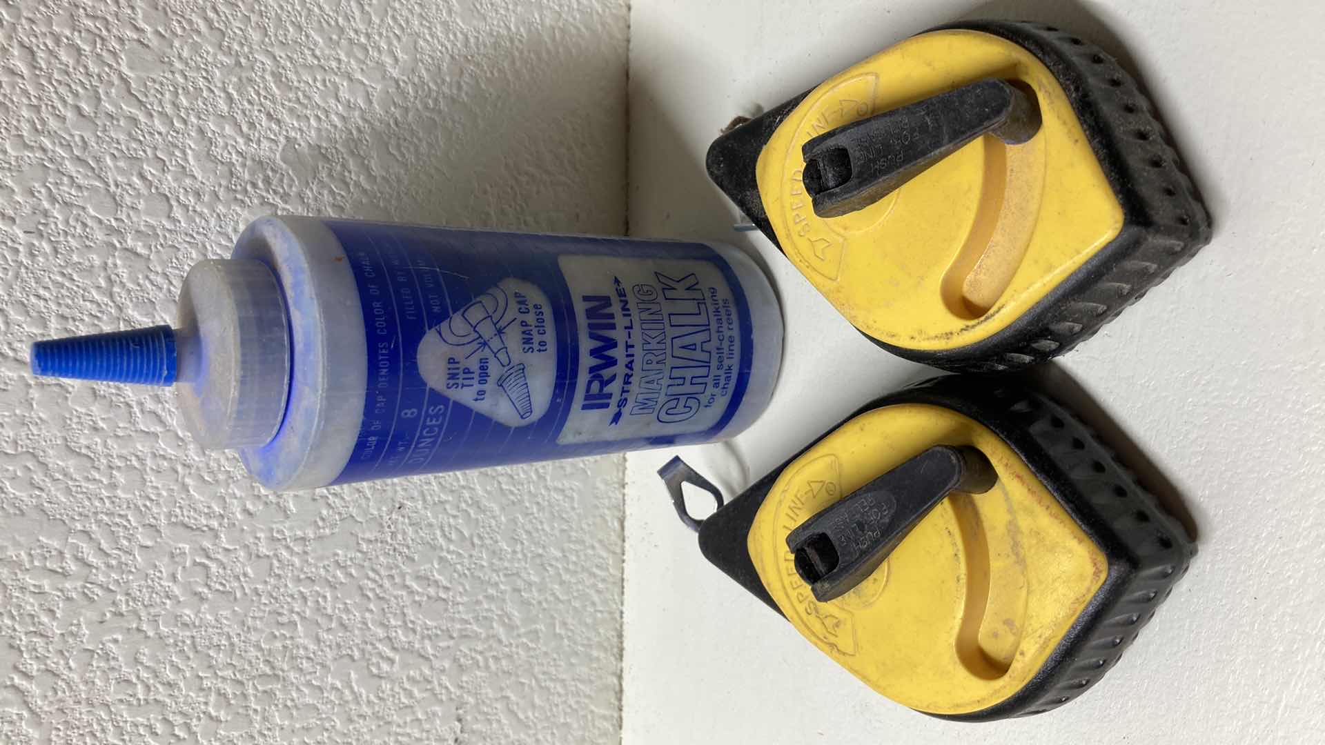 Photo 1 of AMERICAN TOOL CHALK SPEED LINE REELS (2) W IRWIN BLUE MARKING CHALK