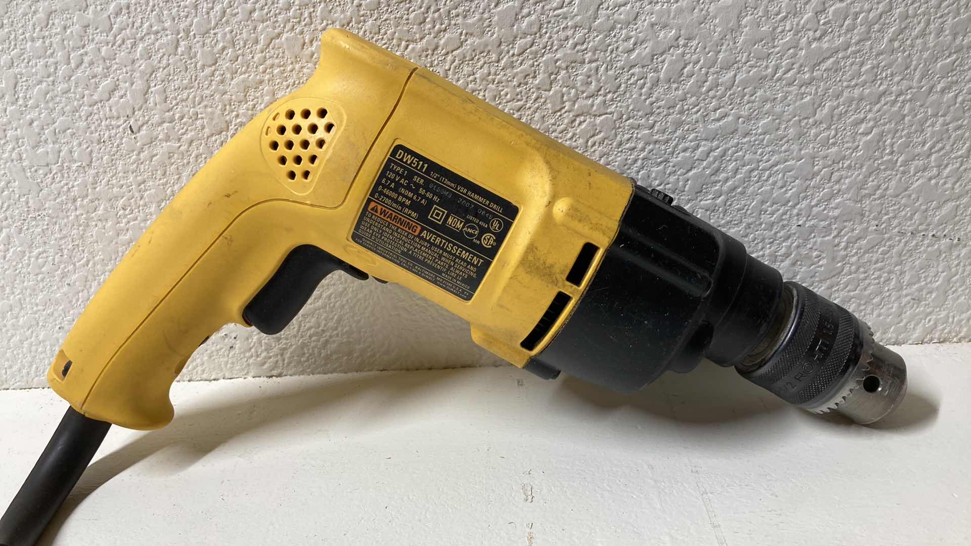 Photo 3 of DEWALT VSR HAMMER CORDED DRILL  MODEL DW511