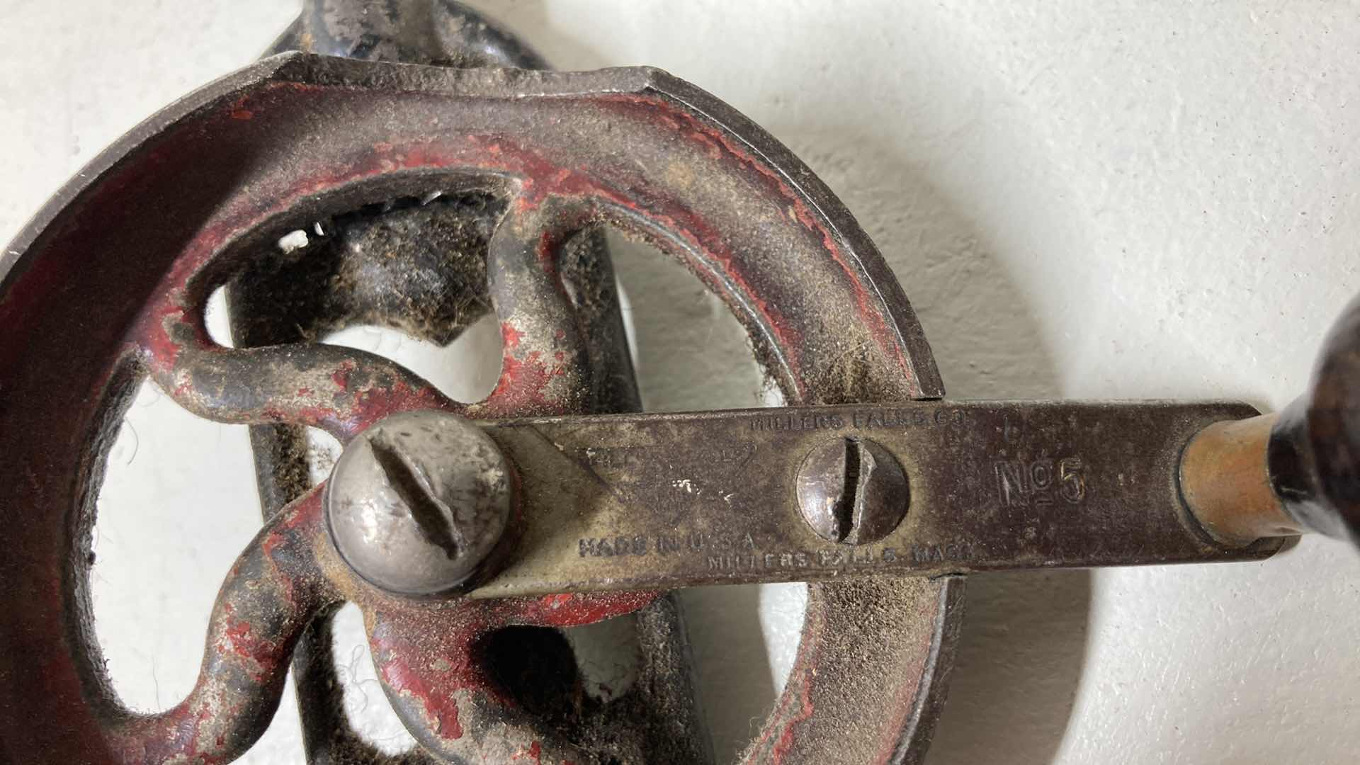 Photo 1 of P & B DRILL & MILLERS FALL CRANK DRILL W VINTAGE HAND SAW