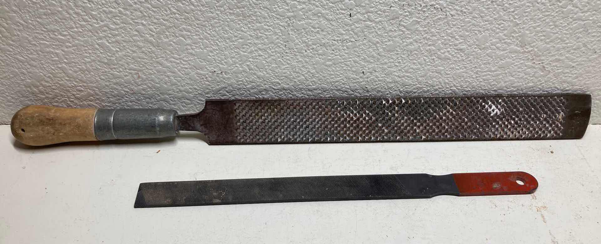 Photo 1 of VINTAGE NICHOLSON 21” WOOD HANDLED FILE W SIMONDS STEEL FILE