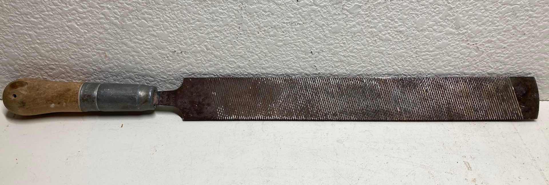 Photo 1 of VINTAGE NICHOLSON 21” WOOD HANDLED FILE W SIMONDS STEEL FILE