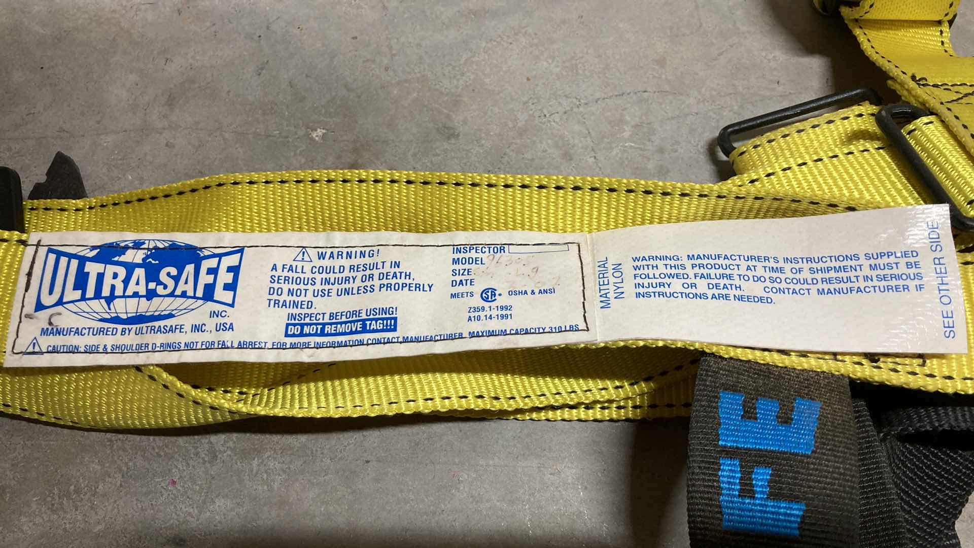 Photo 1 of ULTRA-SAFE SAFETY HARNESS