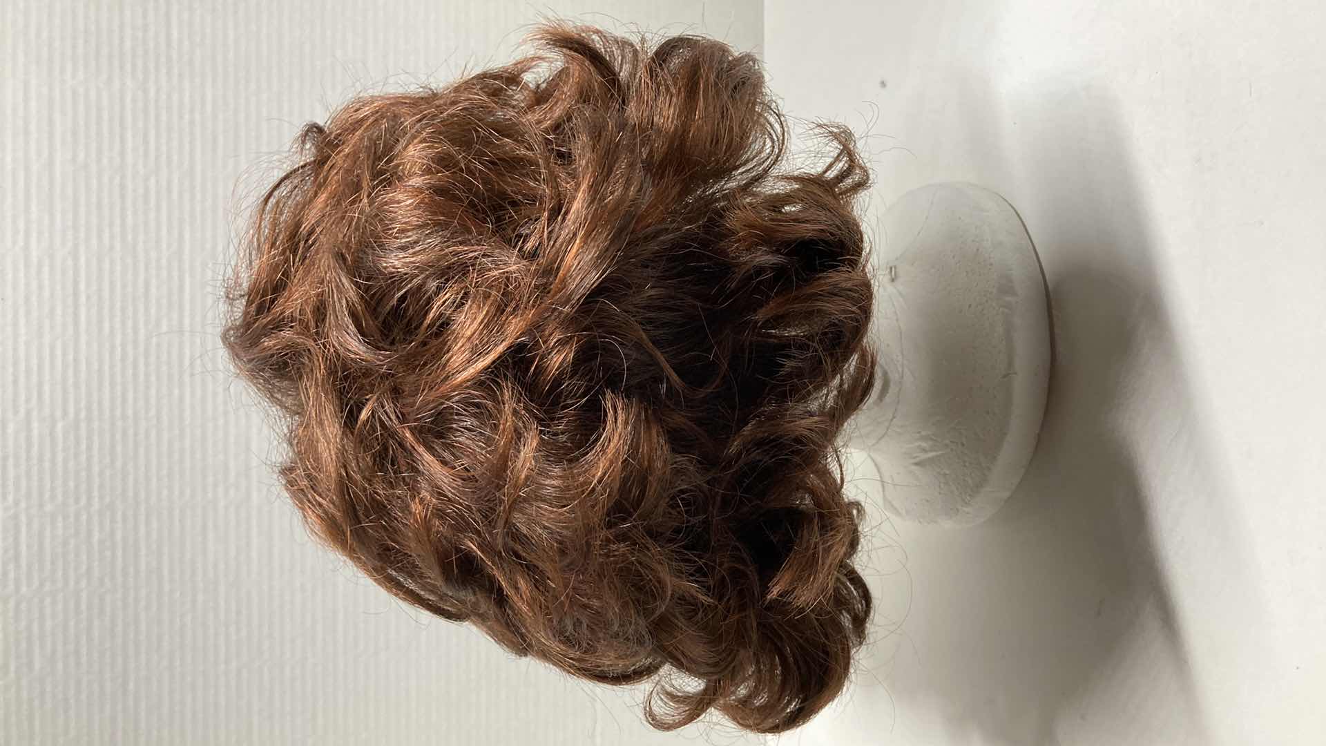 Photo 1 of CHESTNUT COLORED WOMENS MODACRYLIC FIBER HAIR WIG W STYROFOAM MANNEQUIN HEAD MADE IN THAILAND,JAPAN