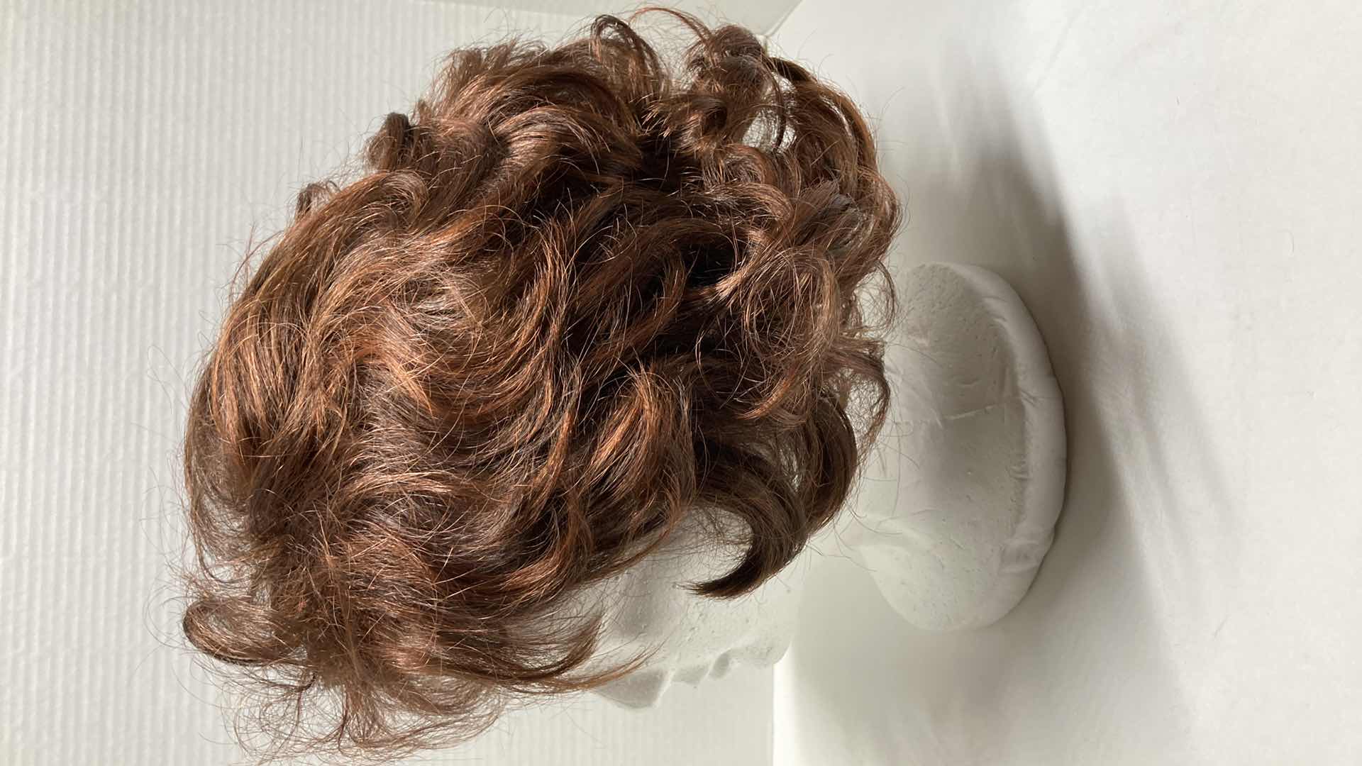 Photo 1 of CHESTNUT COLORED WOMENS MODACRYLIC FIBER HAIR WIG W STYROFOAM MANNEQUIN HEAD MADE IN THAILAND,JAPAN
