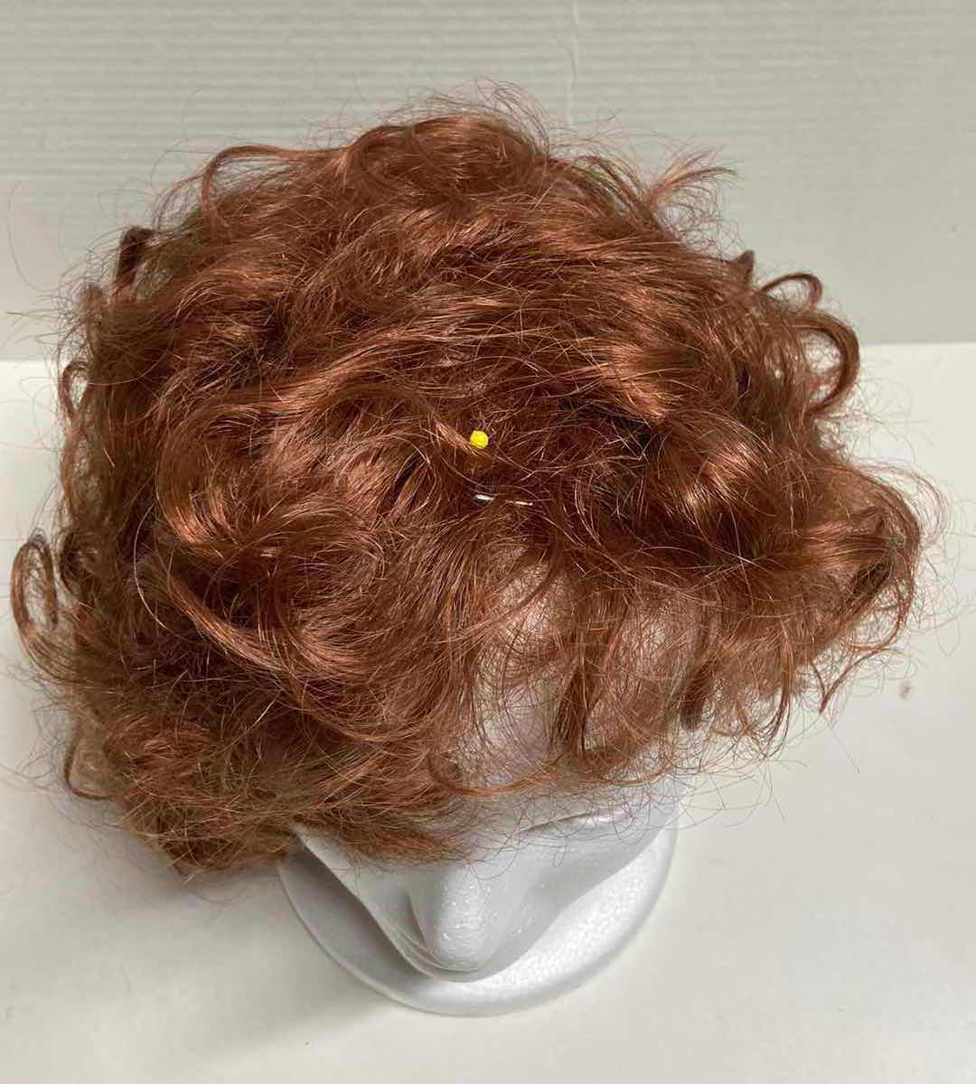 Photo 1 of ELURA WOMENS REDDISH MODACRYLIC FIBER HAIR WIG W STYROFOAM MANNEQUIN HEAD MADE IN JAPAN, KOREA, USA