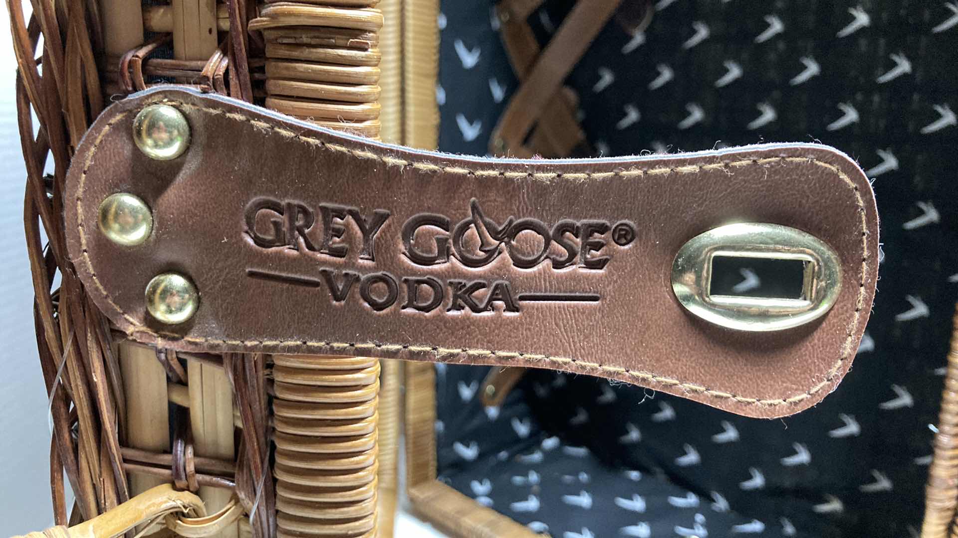 Photo 1 of GREY GOOSE VODKA WICKER PINIC SUITCASE 18” X 12” H8”