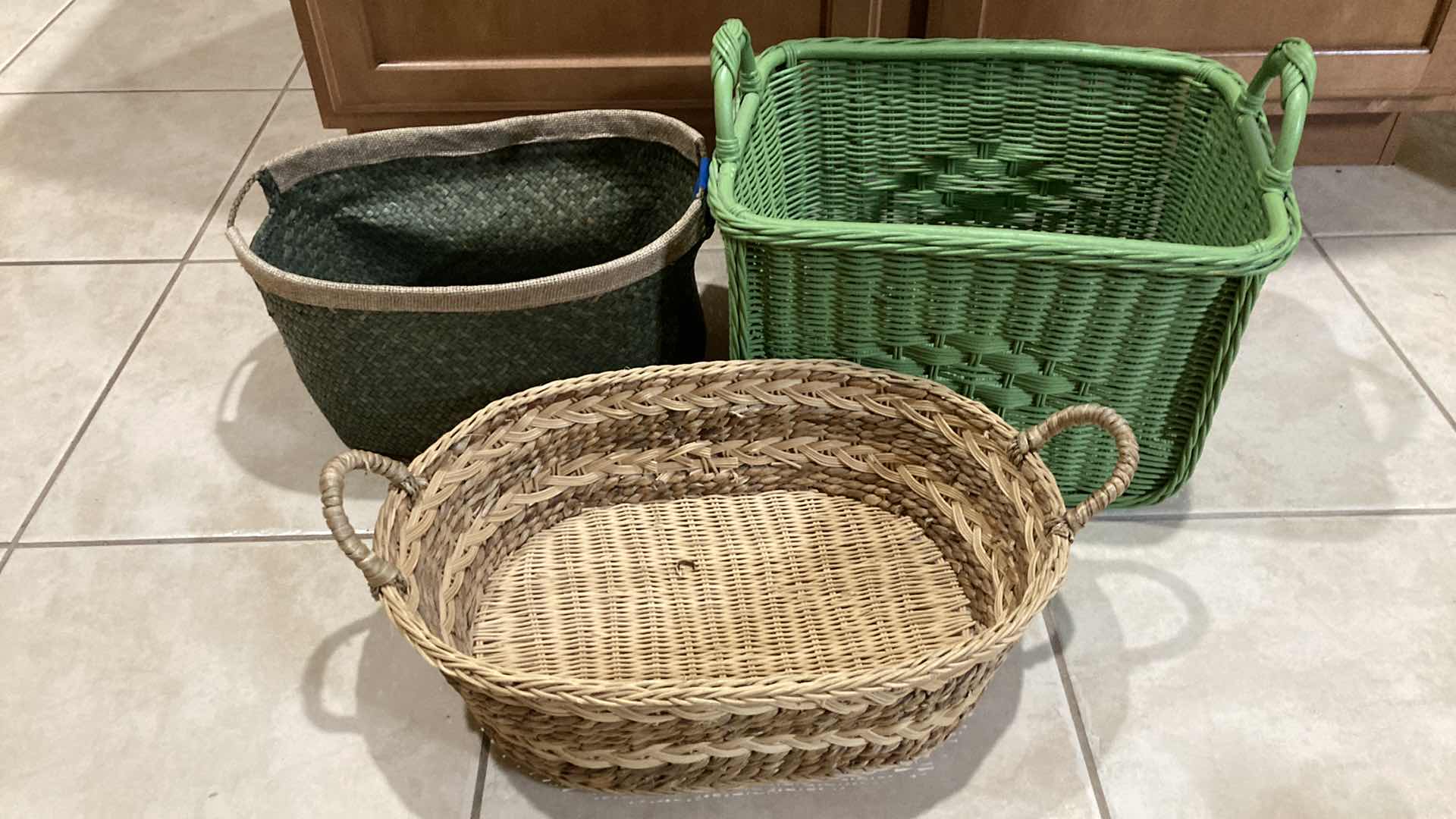 Photo 1 of WICKER & WOVEN BASKETS (3)
