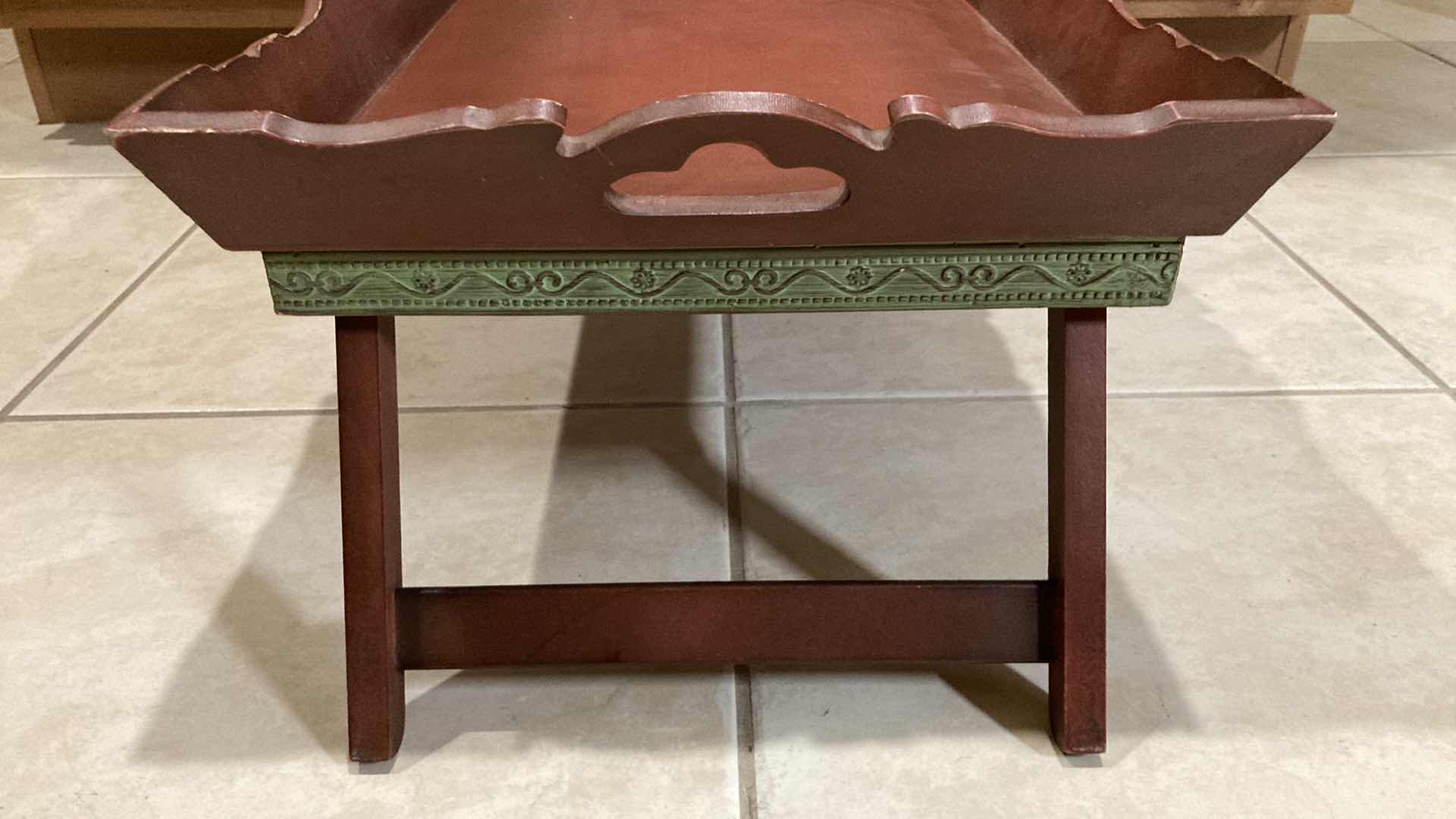 Photo 1 of MID-CENTURY ORNATE WOOD FOOD TRAY