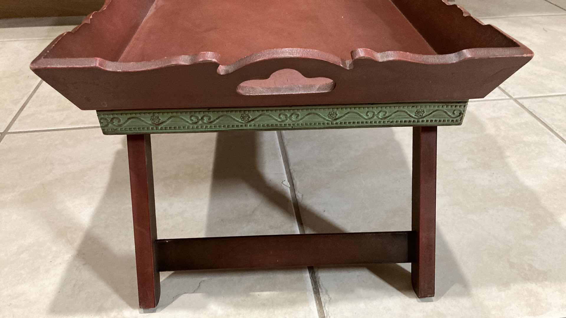 Photo 1 of MID-CENTURY ORNATE WOOD FOOD TRAY