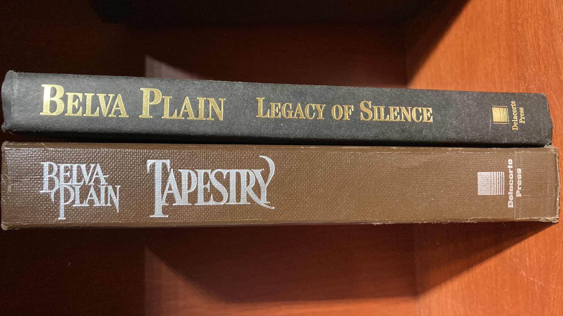 Photo 1 of BELVA PLAIN LEATHER HARD COVER BOOKS (4)